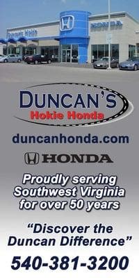 duncan honda christiansburg virginia|Duncans Hokie Honda, 2040 Roanoke St, Christiansburg, VA。